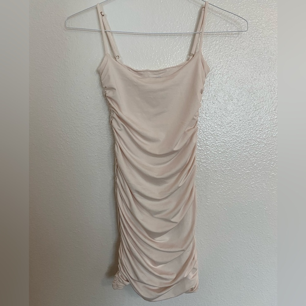 Oh Polly White Ruched Bodycon Mini Dress - Picture 4 of 8